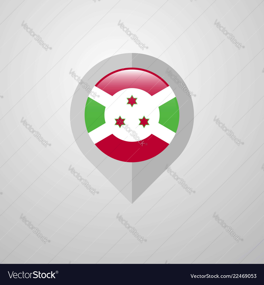 Map navigation pointer with burundi flag design