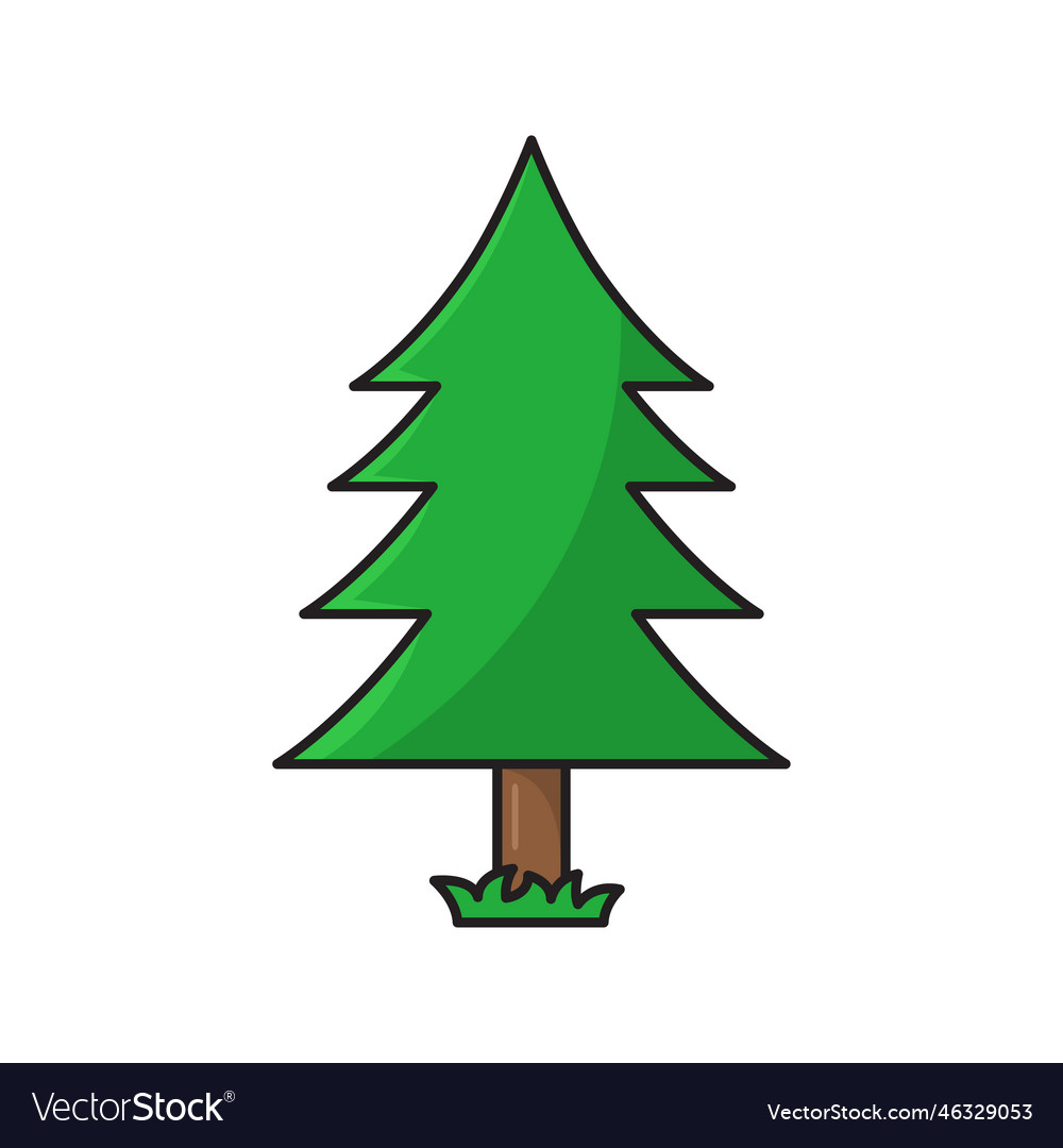 Pine tree icon in colorful style vector image Pine tree icon in colorful style