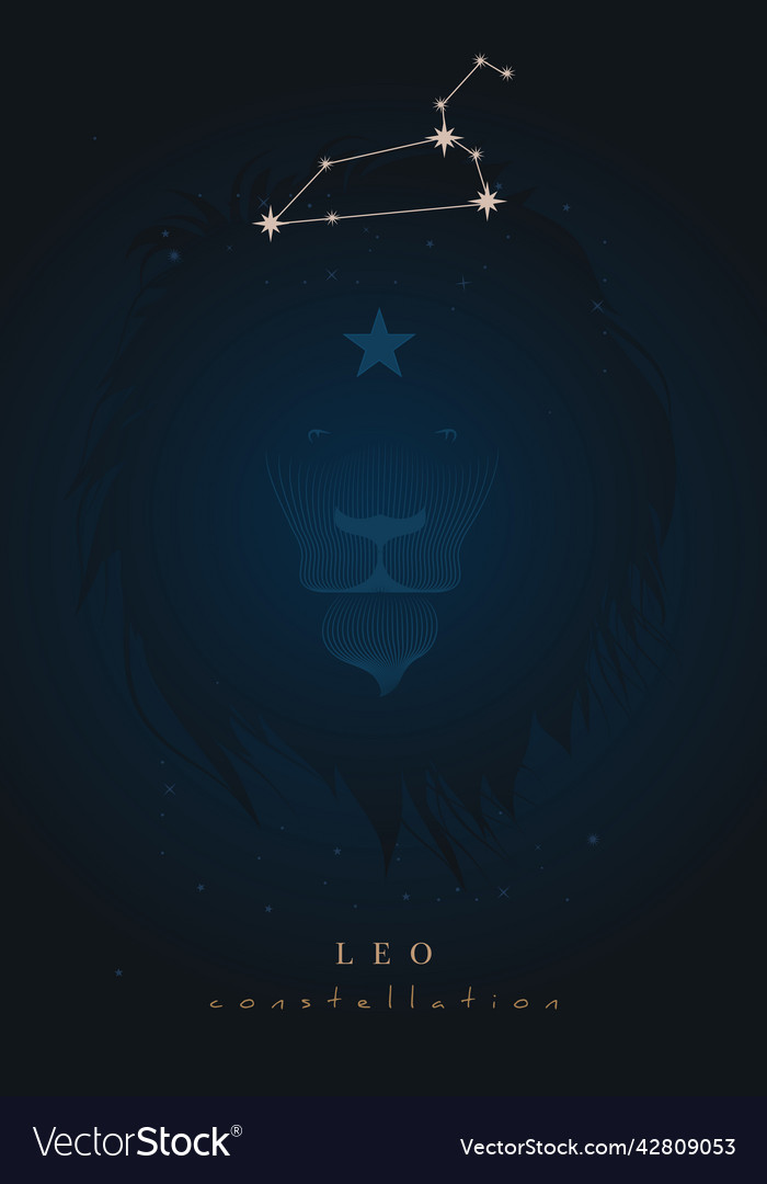 Poster zodiac sign and constellation on starry