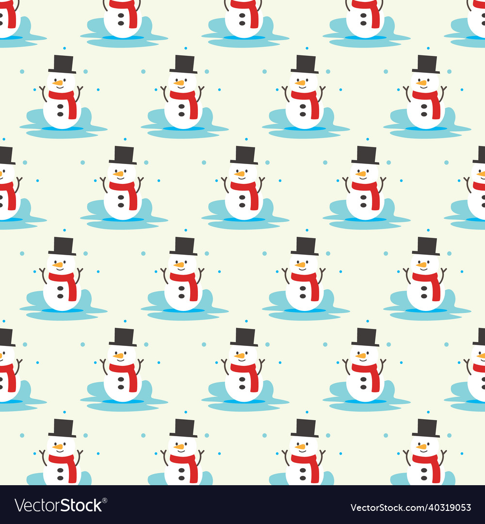 Seamless pattern snowman design background