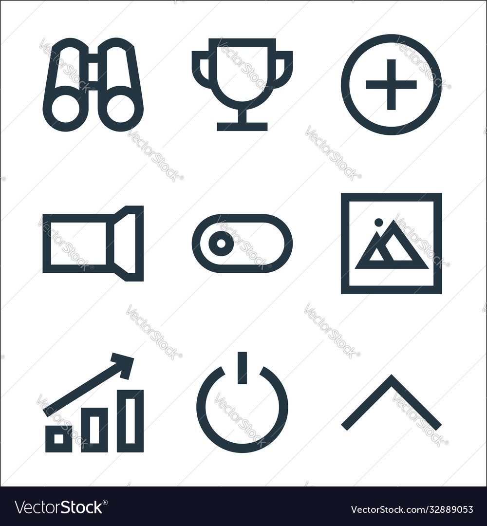 User interface line icons linear set quality vector image User interface line icons linear set quality