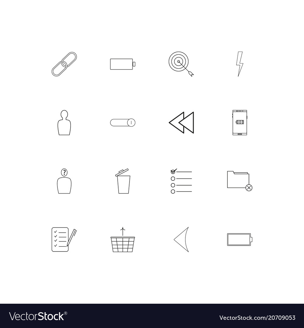 User interface simple linear icons set outlined