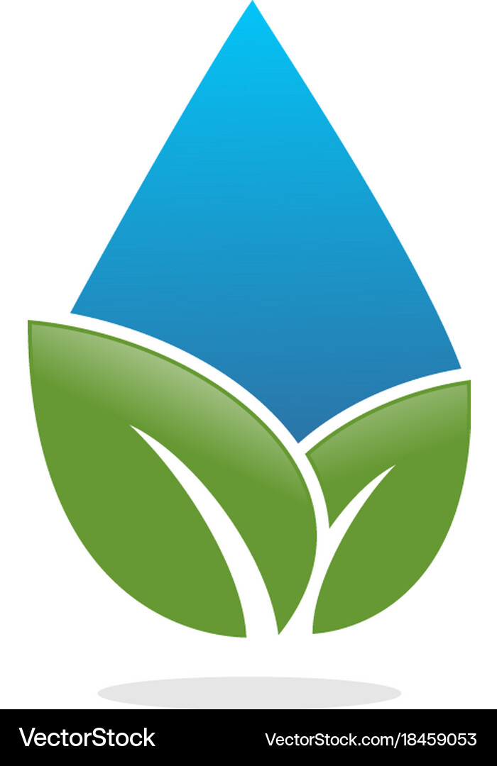 Water drop leaf logo Royalty Free Vector Image
