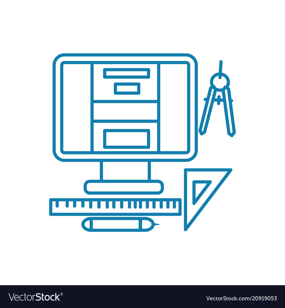 Web design linear icon concept line vector image Web design linear icon concept line