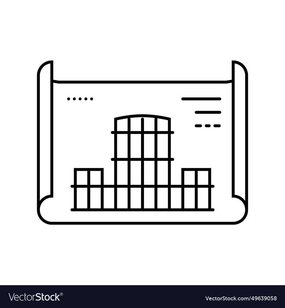 Blueprint creation architectural drafter line icon Vector Image Blueprint creation architectural drafter line icon