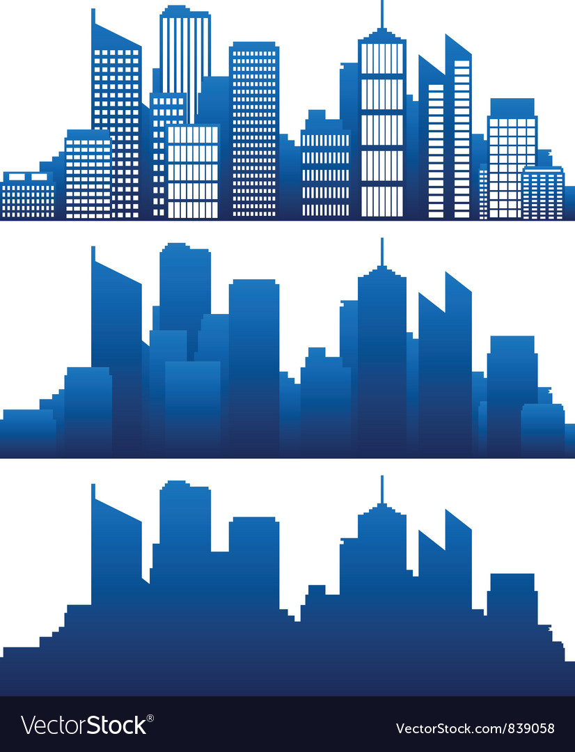 City skyline Royalty Free Vector Image - VectorStock