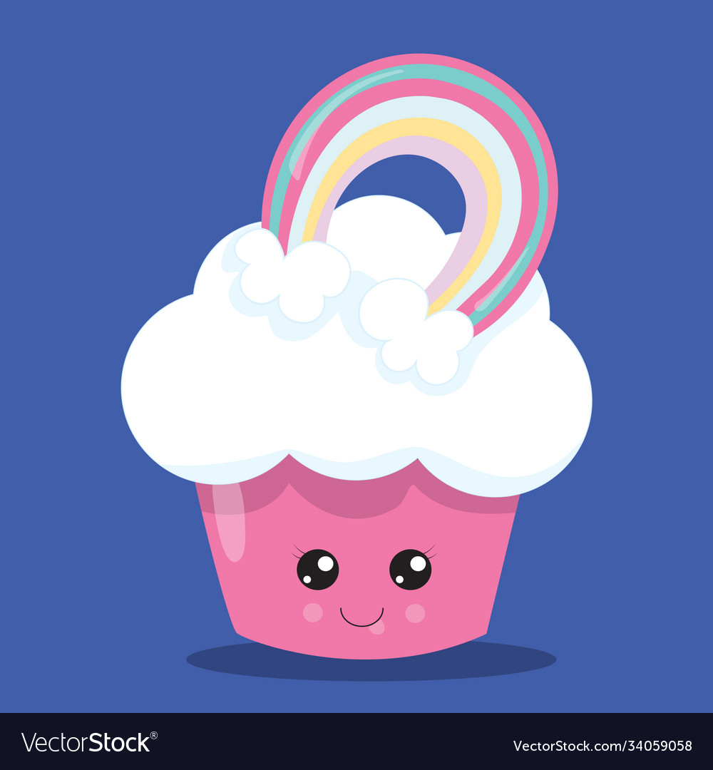 Cupcake emoji rainbow 03