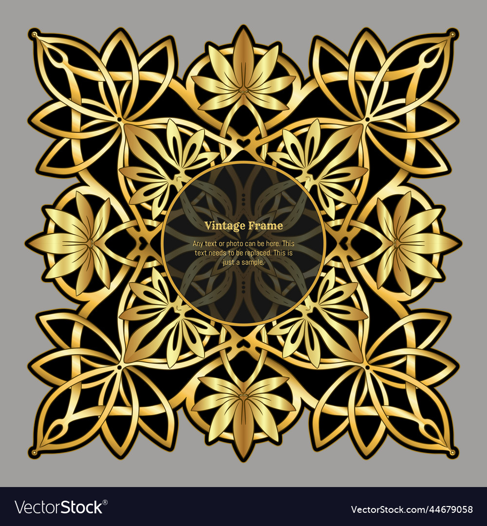 Decorative ornament border frame template