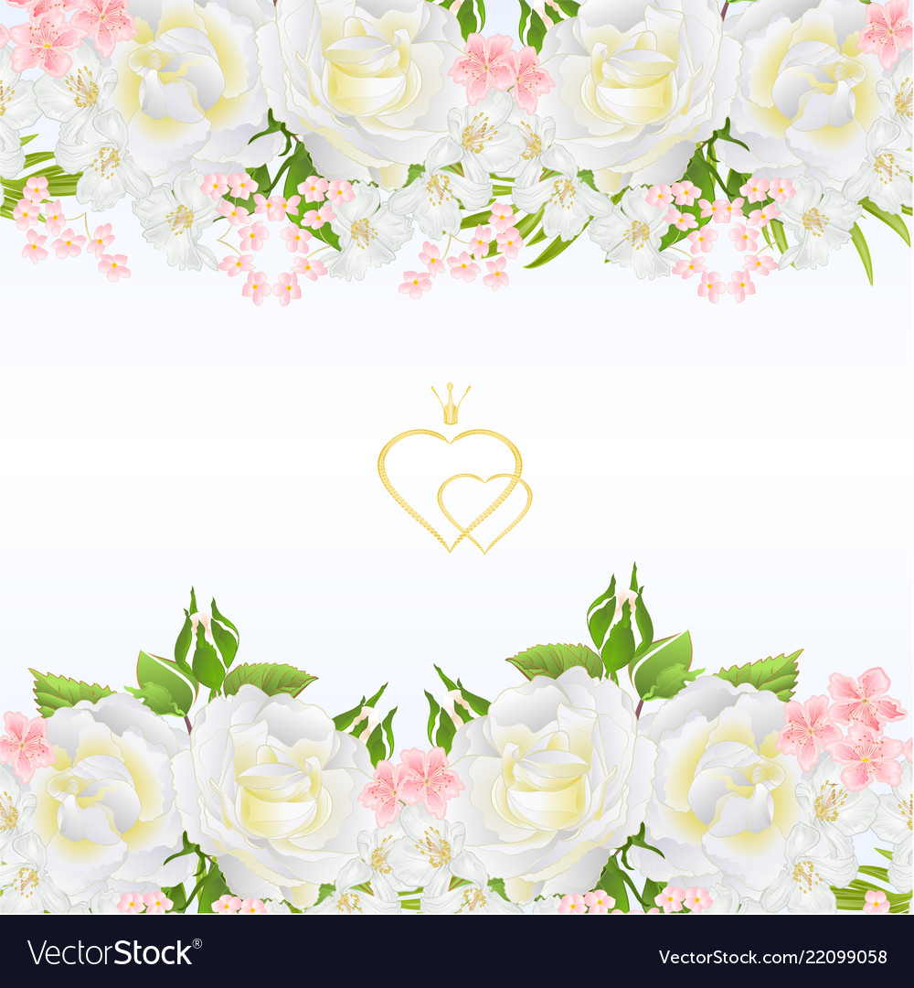 Floral horizontal border seamless background Vector Image