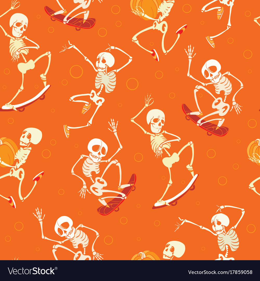 Spaß orange tanzen und Skateboarding