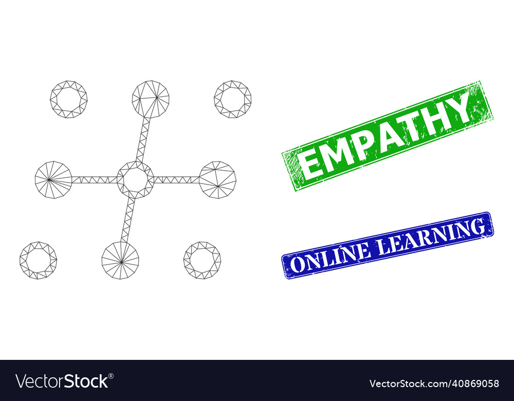 Grunge empathy stamp imitations and triangular vector image Grunge empathy stamp imitations and triangular