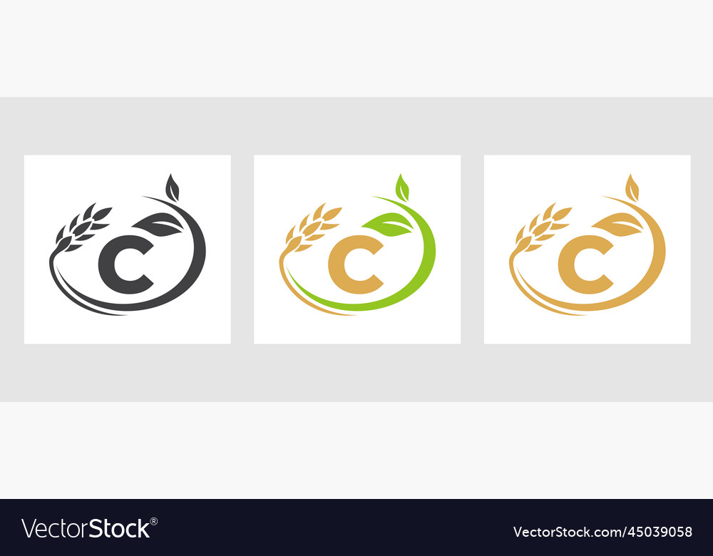 Letter c agriculture logo agribusiness eco-farm
