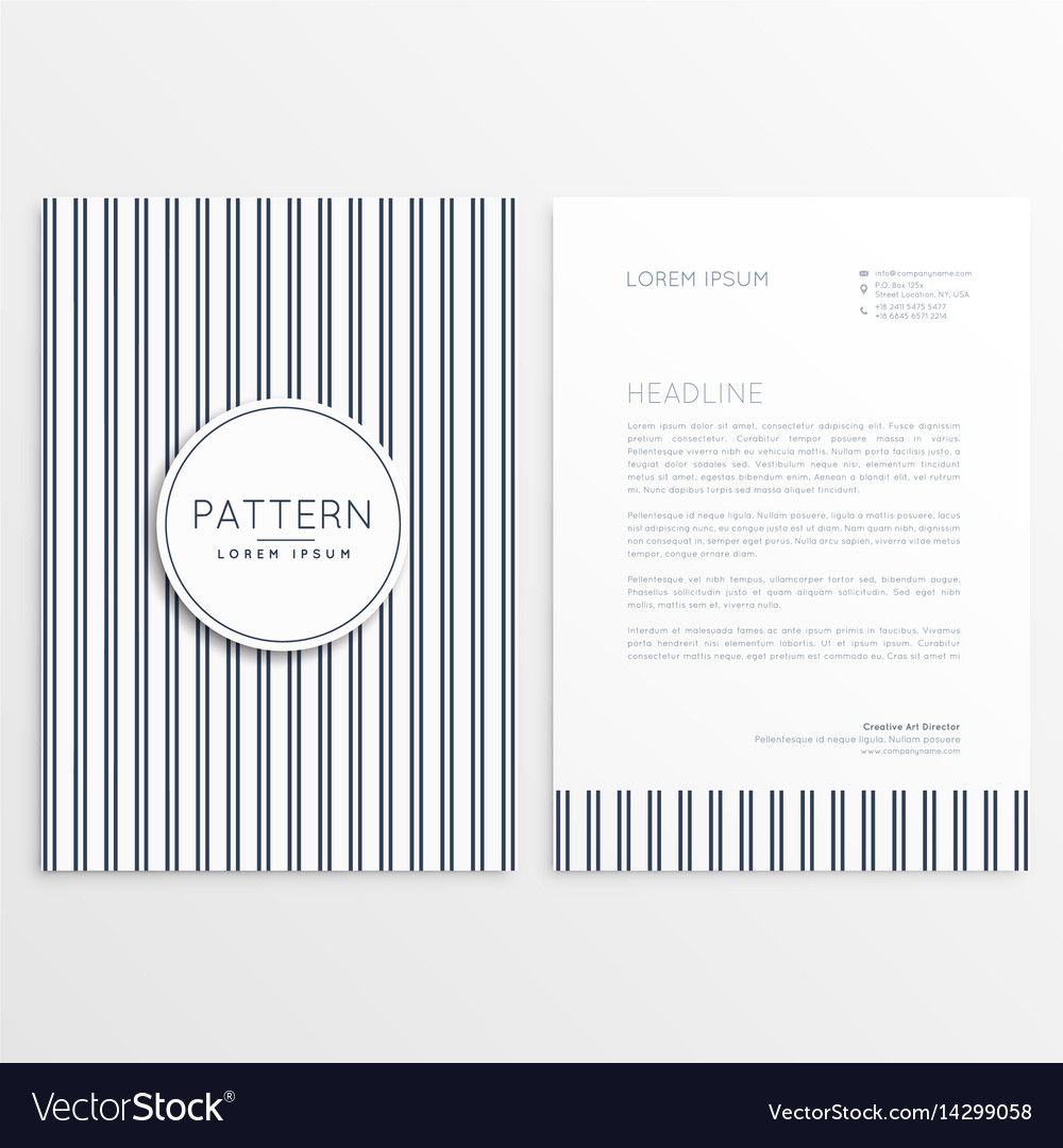 Letterhead template with verticle lines pattern