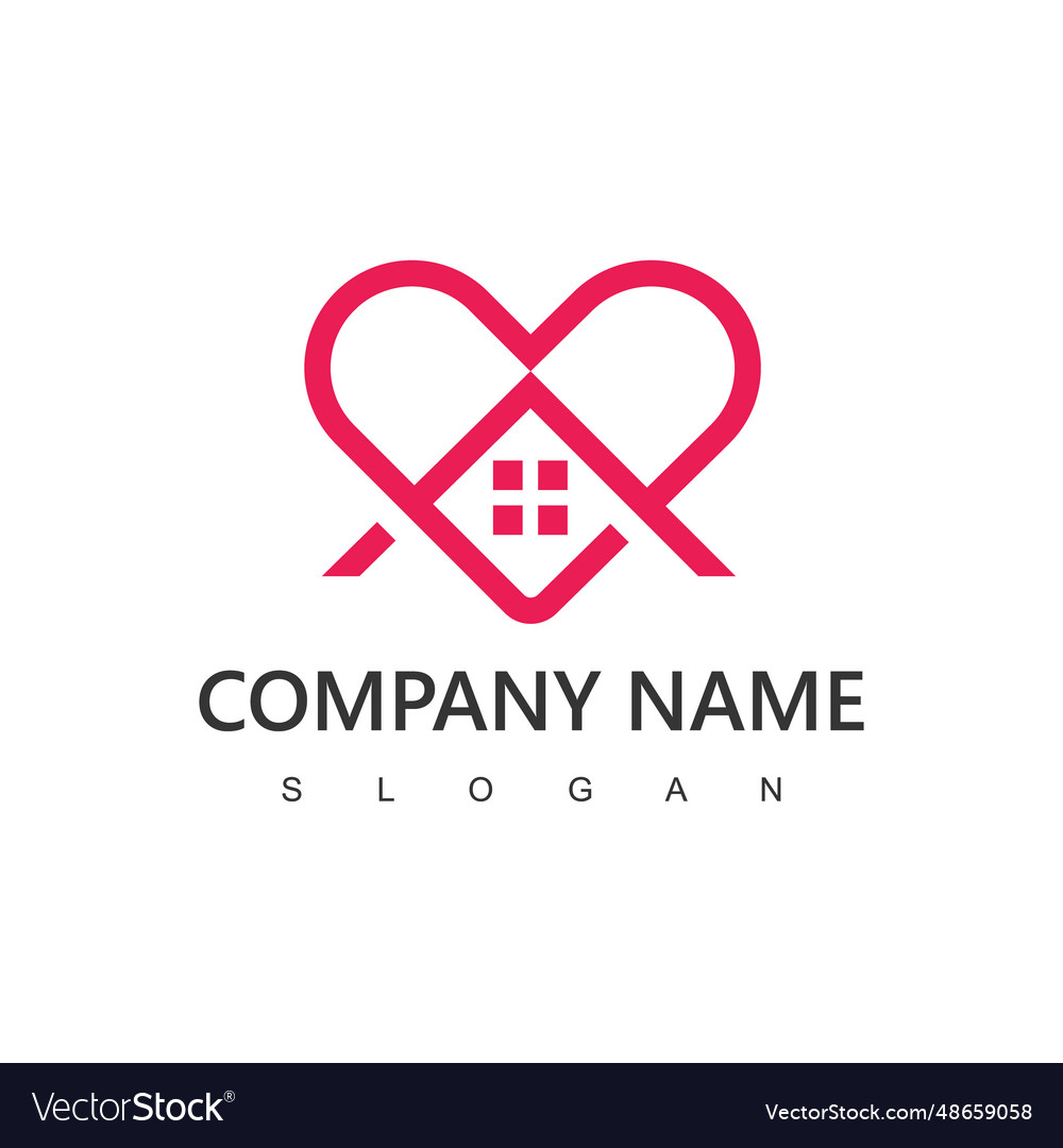 Love house logo design template