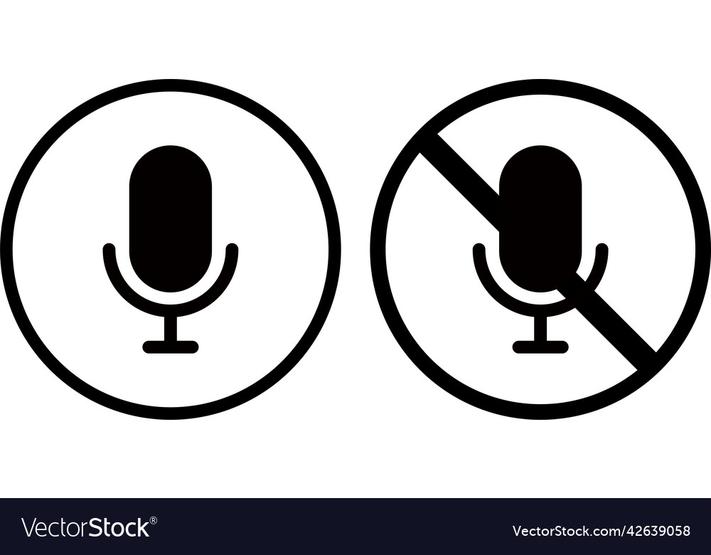 Microphone and mute icon set