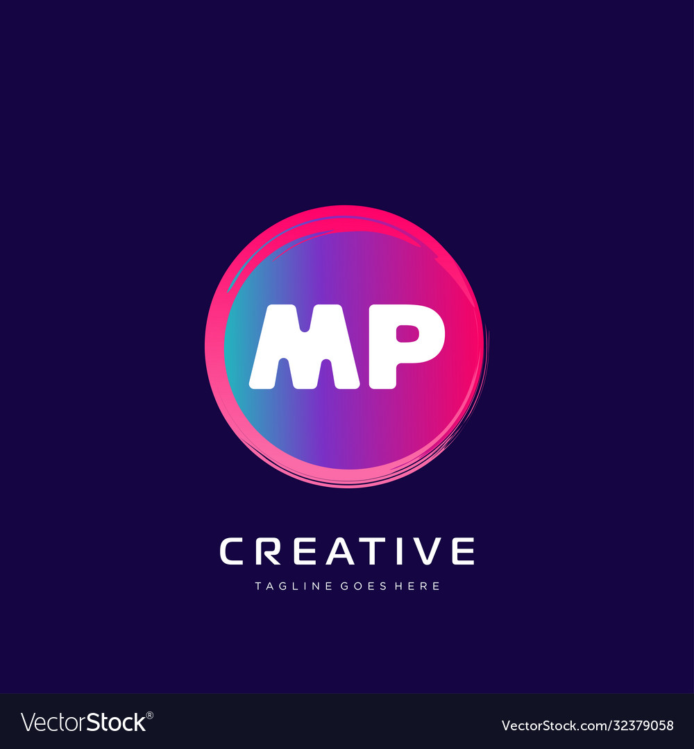 Mp initial logo with colorful template