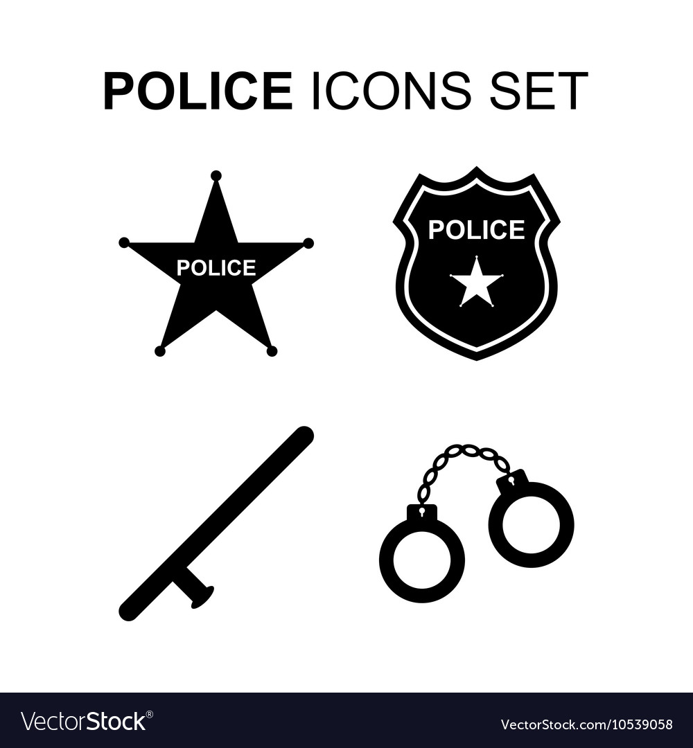 Police icons set