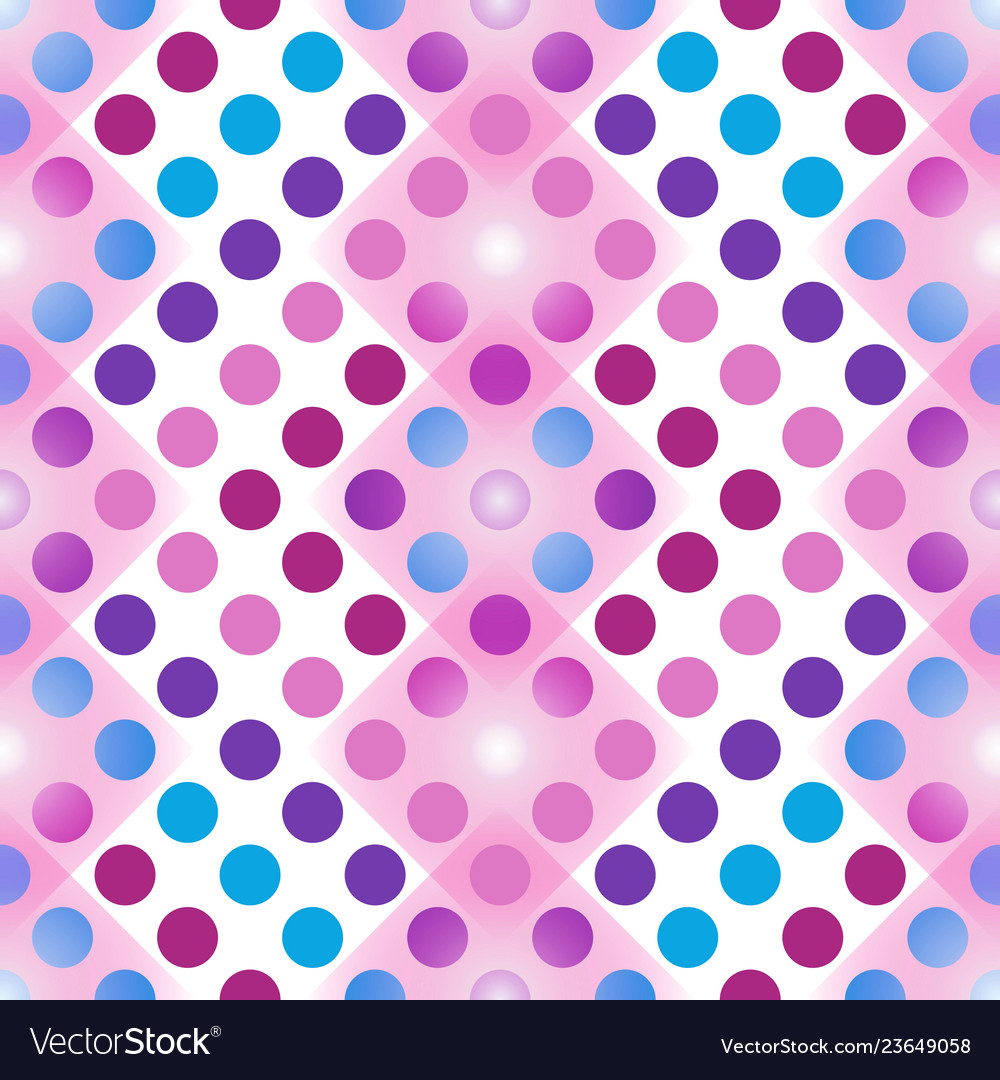 Seamless pattern with translucent colorful polka vector image Seamless pattern with translucent colorful polka