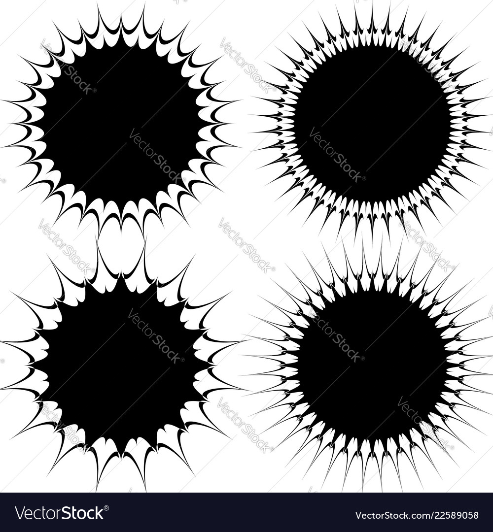 Set of 4 different geometric circular elements vector image Set of 4 different geometric circular elements