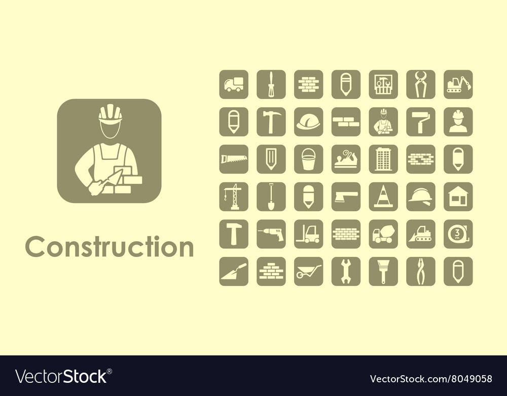 Set of construction simple icons