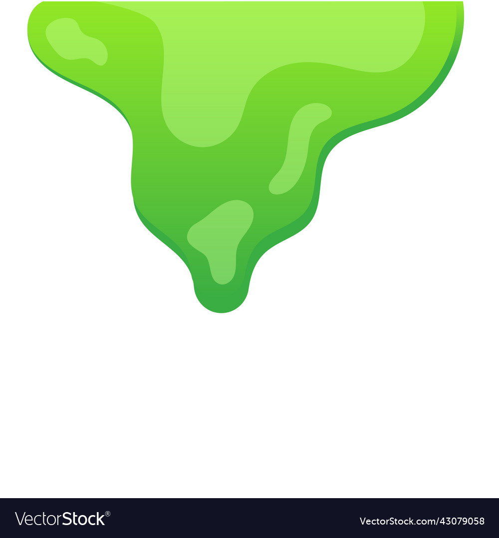 Slime blob liquid drop and green paint drip Vector Image
