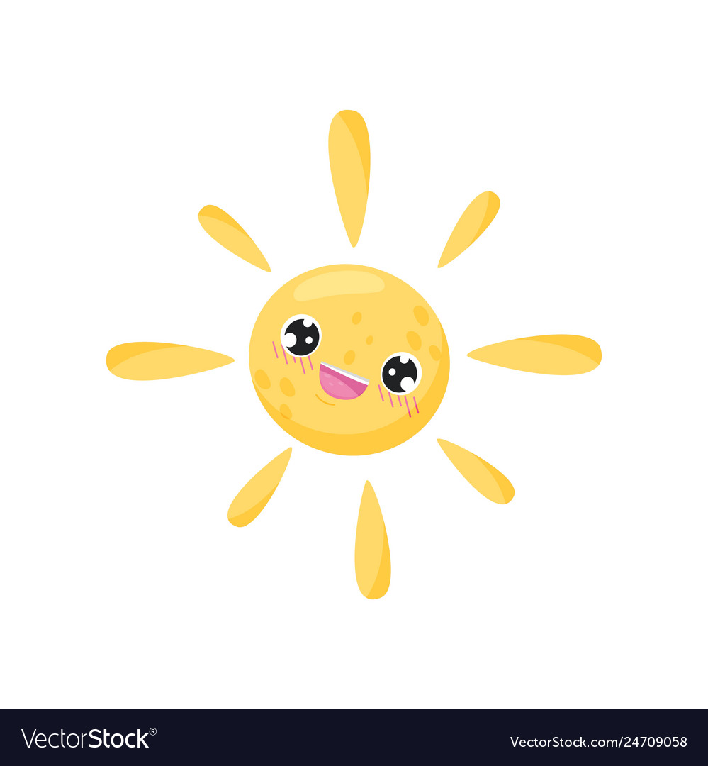 Smilling sun on white background summer concept Vector Image