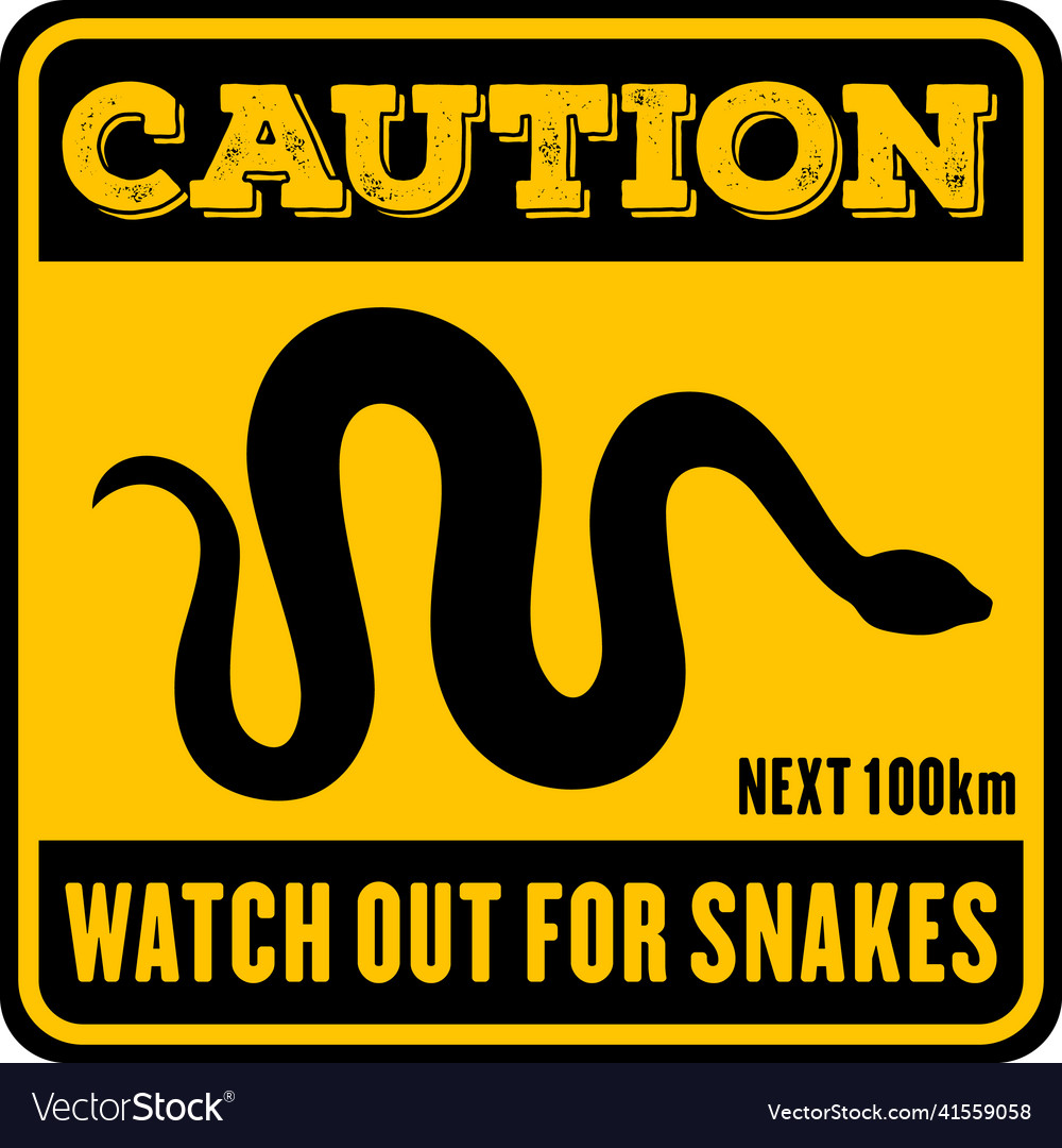 Snakes warning sign or banner