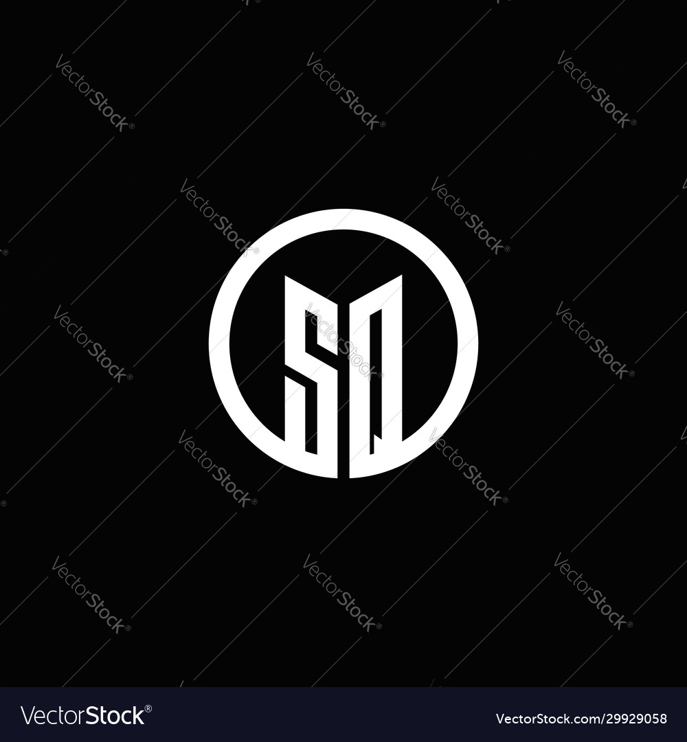 Sq monogram logo isolated with a rotating circle