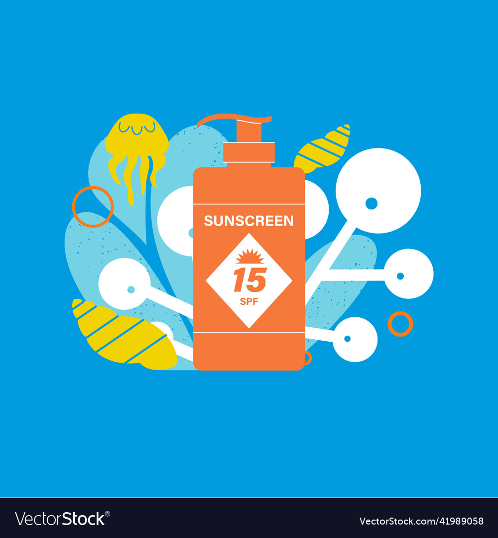 Sunscreen spf 15 Royalty Free Vector Image - VectorStock