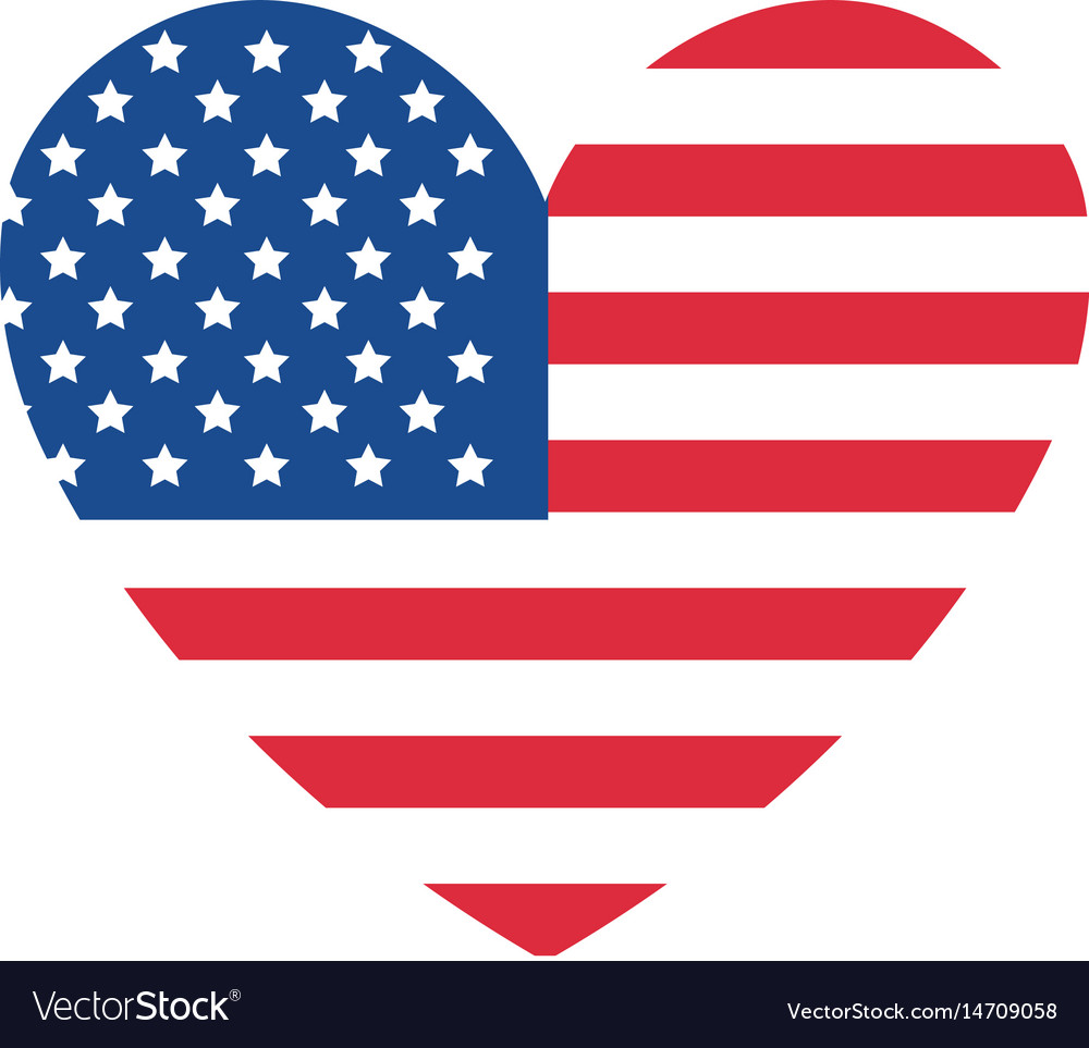USA Flag Heart Symbol