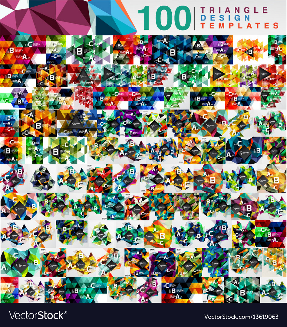 100 Mosaic Triangle Abstraction