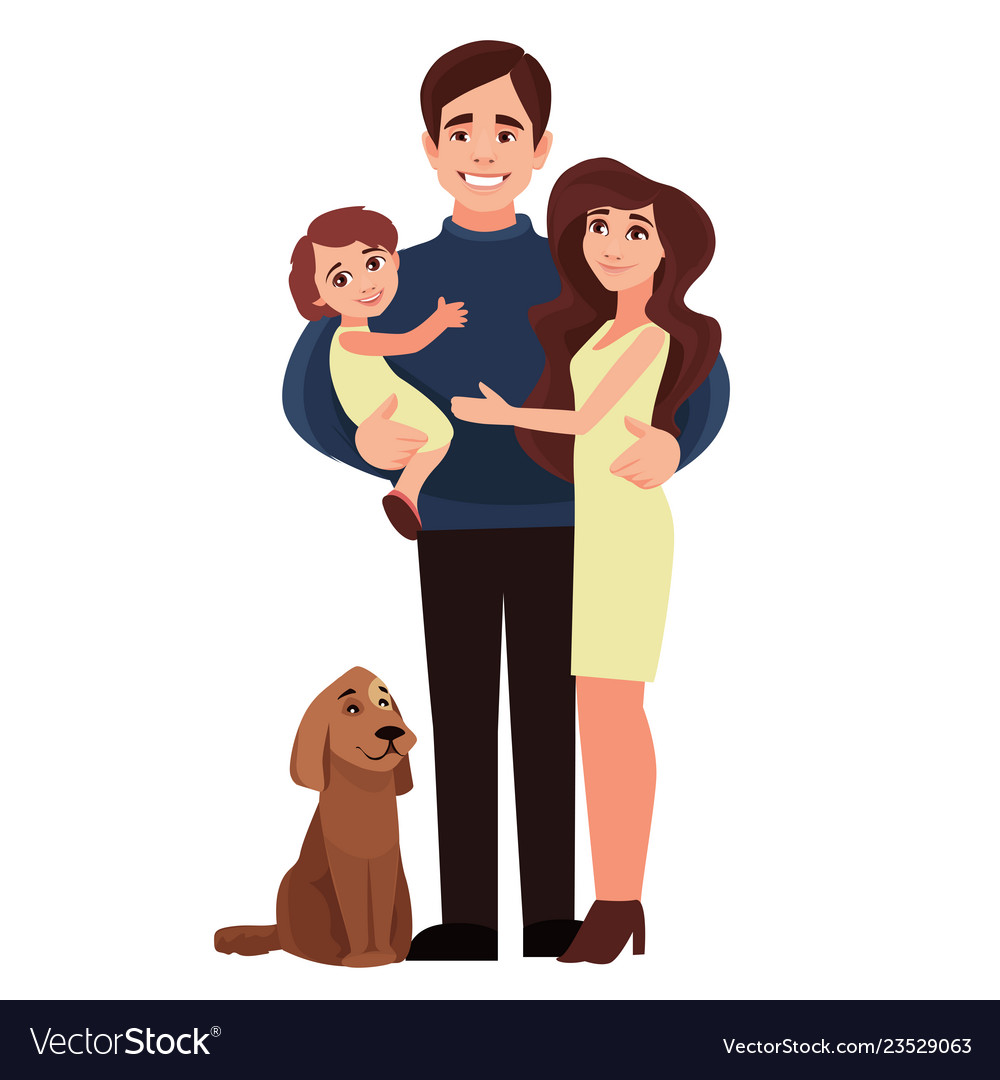 A happy family Royalty Free Vector Image - VectorStock