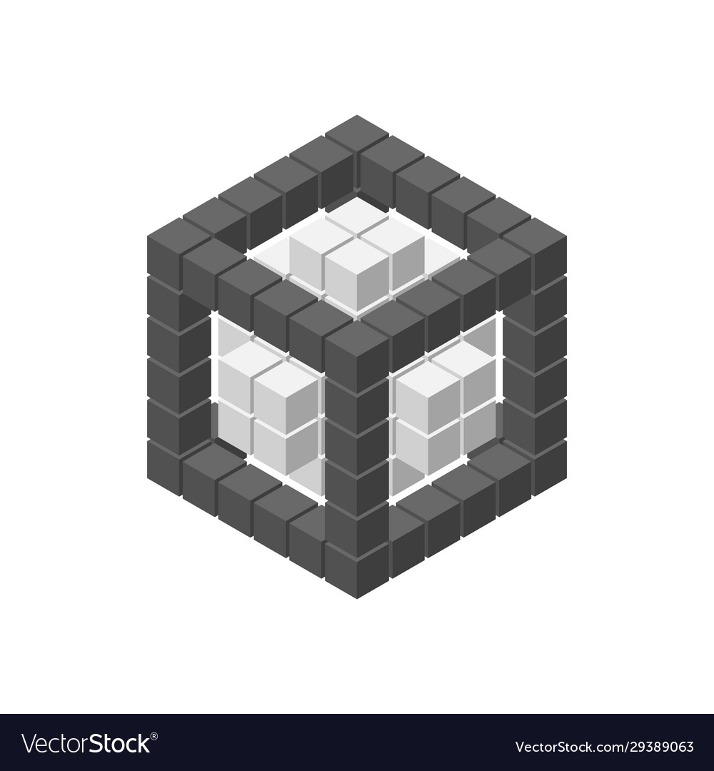 Abstract 3d cube from cubes isolated on white