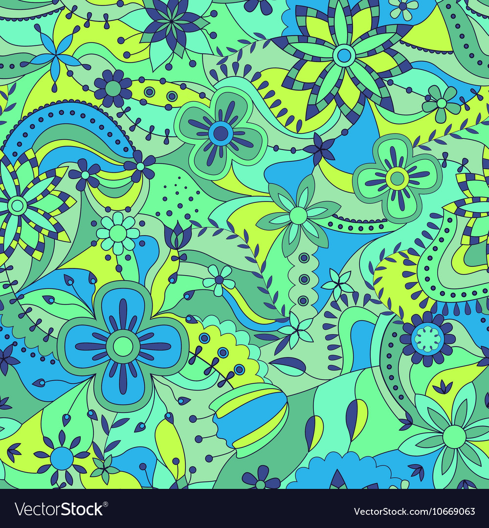 Abstract seamless pattern with flowers