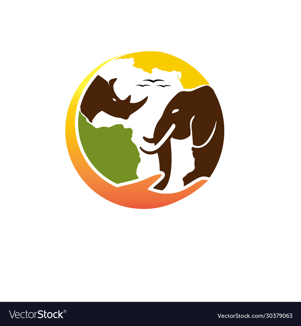 Africa animal care logo designs simple and modern Vector Image Africa animal care logo designs simple and modern Vector Image