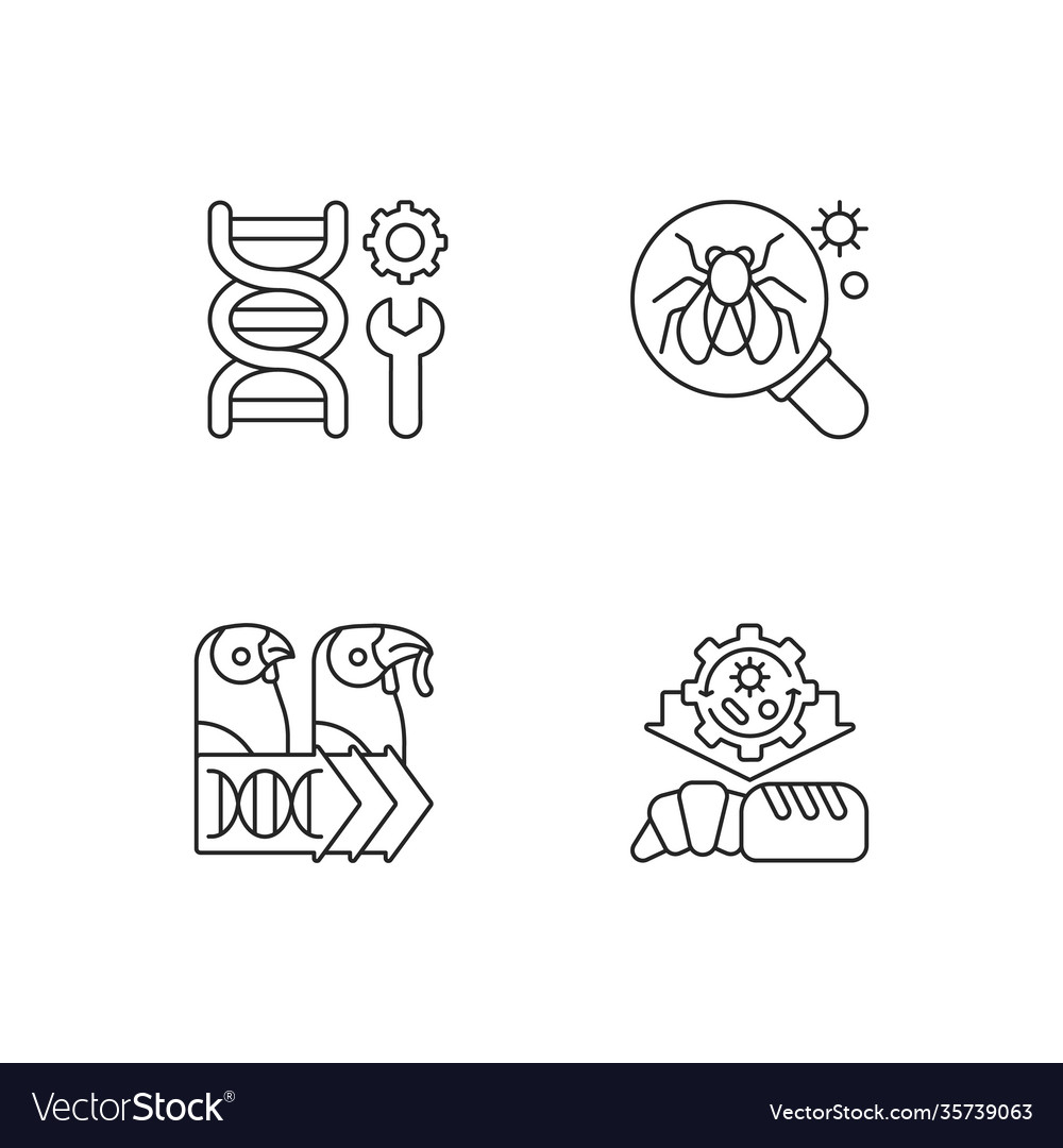Lineare Icons der Biotechnologie Vector Image Lineare Icons der Biotechnologie