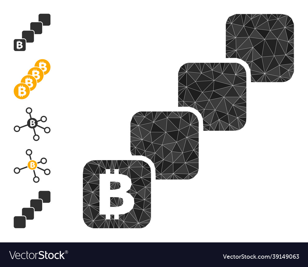 Bitcoin blockchain triangle icon and other icons Vector Image Bitcoin blockchain triangle icon and other icons
