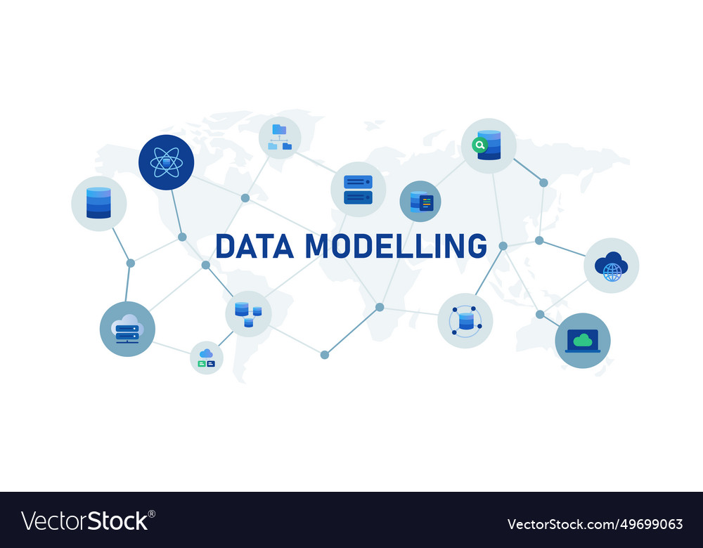 Data modelling database model concept banner