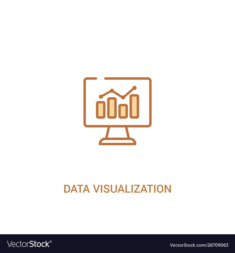 Data visualization concept 2 colored icon simple vector image Data visualization concept 2 colored icon simple