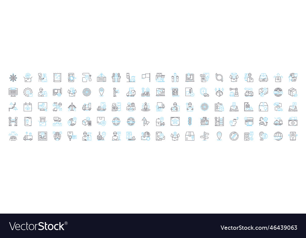 Delivery services line icons set courier Vector Image