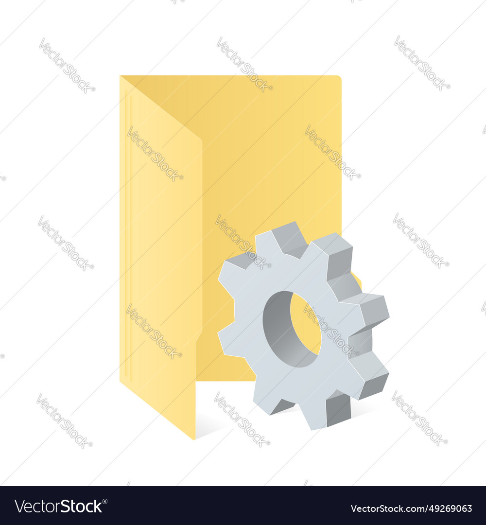 File computer folder with gear icon settings vector image File computer folder with gear icon settings