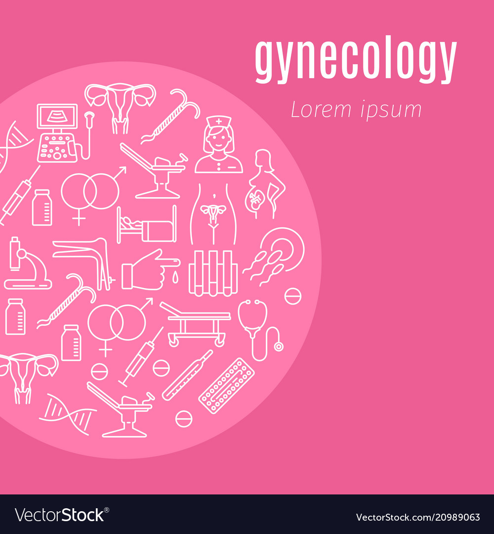 Gynäkologie flache Poster vector image Gynäkologie flache Poster