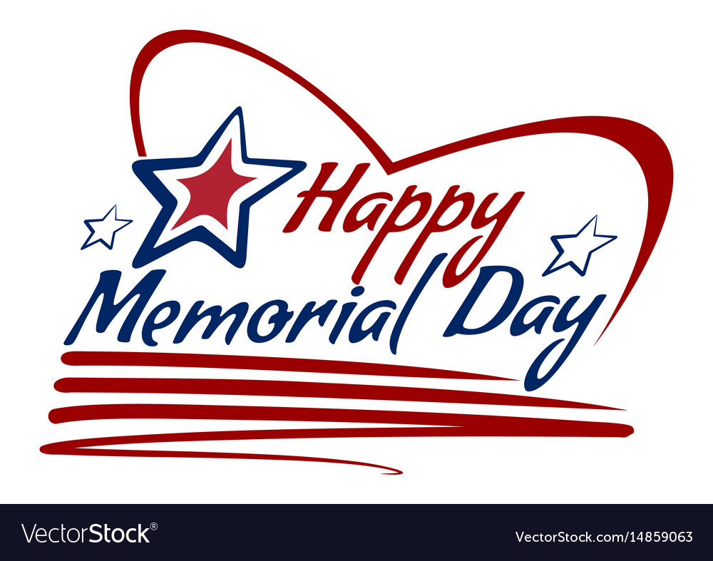Happy memorial day lettering card design