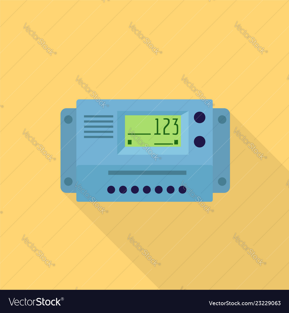 Home electric meter icon flat style Royalty Free Vector