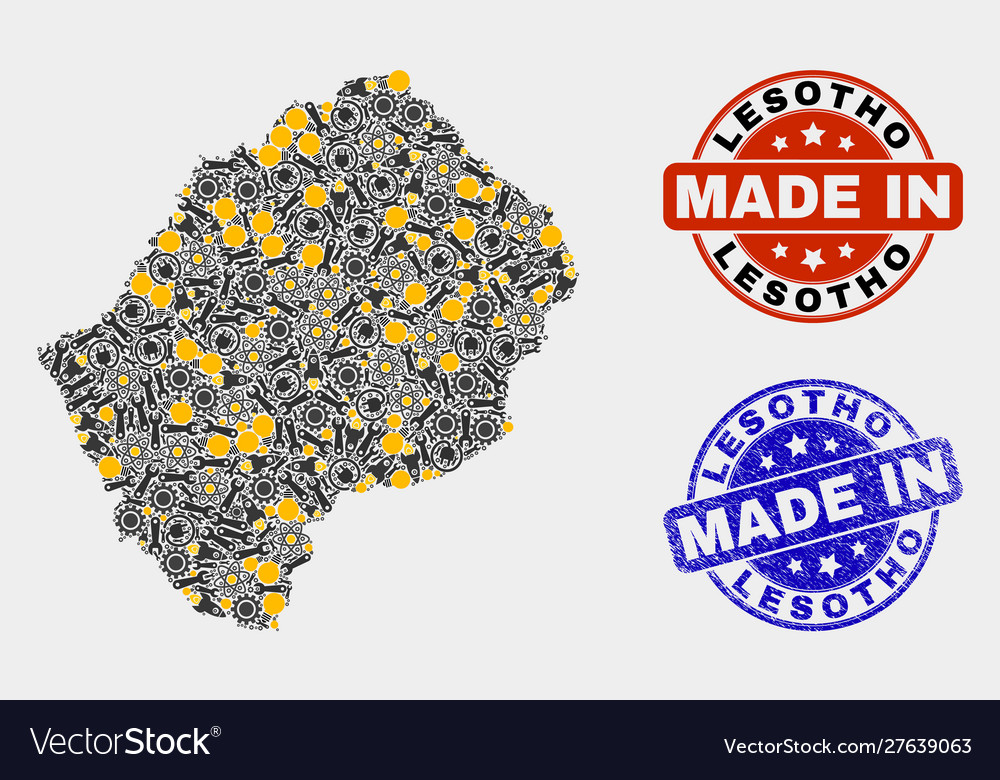 Mosaic lesotho map service elements and made