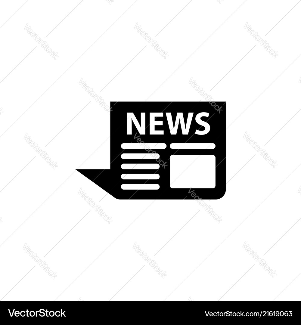 News icon black on white Royalty Free Vector Image