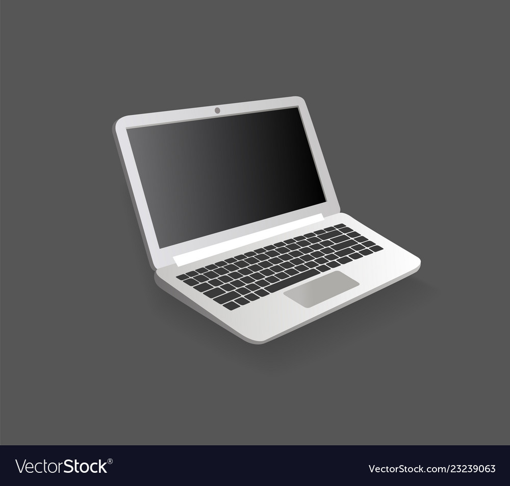 Open laptop modern electronic device technology