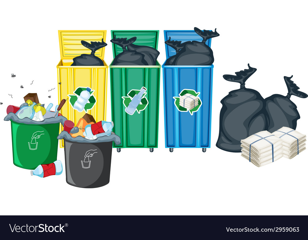 Rubbish Bins Royalty Free Vector Image Vectorstock