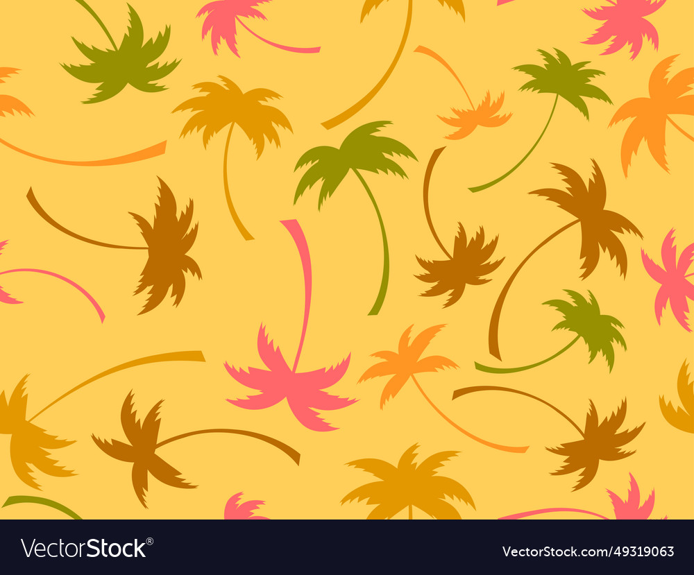 Seamless pattern with palm trees of different Vector Image Seamless pattern with palm trees of different