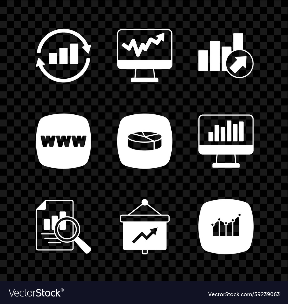 Set graph chart infographic monitor Vector Image Set graph chart infographic monitor